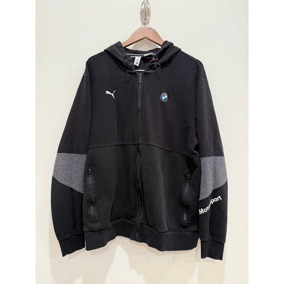 Puma BMW Motorsport Zip Up Sweater Jacket XXL Black Mens Racing Streetwear - Picture 1 of 8
